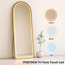 Espelho Base Reta com Led 3D Intensidades 170X70 Com Suporte para Chão Jateado