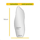 Espelho De Parede Orgânico Flame Com Led Quente Corpo Inteiro 150x50cm Banheiro Sala Quarto Led Quente