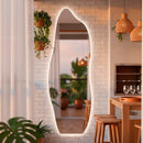 Espelho De Parede Orgânico Flame Com Led Quente Corpo Inteiro 150x50cm Banheiro Sala Quarto Led Quente