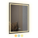 Espelho Led 3 Cores Retangular Banheiro Dual Touch C/ Desembaçador - 80cmx60cm Bivolt