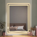 Espelho Led 3 Cores Retangular Banheiro Dual Touch C/ Desembaçador - 80cmx60cm Bivolt