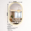 Espelho LED Banheiro de Parede Touch 3 Cores de Luz Com Desembaçador e Display Digital 80x50 cm Bivolt