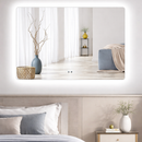 Espelho LED Para Banheiro Touch 3 Cores de Luz Com Desembaçador e Display Digital 80x60 cm Bivolt