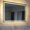 Espelho Led Para Banheiro Touch 3 Cores de Luz Com Desembaçador e Display Digital 80x60 cm Bivolt