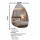 Espelho LED Para Banheiro Touch 3 Cores de Luz Display Digital Com Desembaçador 70x50 cm Bivolt