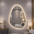 Espelho LED Para Banheiro Touch 3 Cores de Luz Display Digital Com Desembaçador 70x50 cm Bivolt