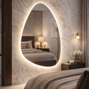 Espelho LED Para Banheiro Touch 3 Cores de Luz Display Digital Com Desembaçador 70x50 cm Bivolt