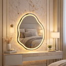 Espelho LED Redondo Touch 3 Cores de Luz Com Desembaçador e Display Digital 80x80 cm Bivolt