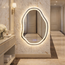 Espelho LED Redondo Touch 3 Cores de Luz Com Desembaçador e Display Digital 80x80 cm Bivolt