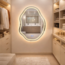 Espelho LED Redondo Touch 3 Cores de Luz Com Desembaçador e Display Digital 80x80 cm Bivolt