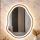 Espelho LED Redondo Touch 3 Cores de Luz Com Desembaçador e Display Digital 80x80 cm Bivolt