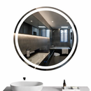 Espelho LED Redondo Touch 3 Cores de Luz Com Desembaçador e Display Digital 80x80 cm Bivolt