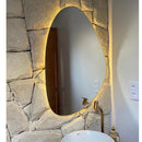 Espelho Orgânico Com Led À Pilha Ou Fonte Decorativo - Quente A Pilha 51x80