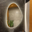 Espelho Orgânico Com Led À Pilha Ou Fonte Decorativo - Quente A Pilha 51x80