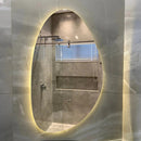 Espelho Orgânico Com Led À Pilha Ou Fonte Decorativo - Quente A Pilha 51x80