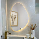 Espelho Orgânico Com Led À Pilha Ou Fonte Decorativo - Quente A Pilha 51x80